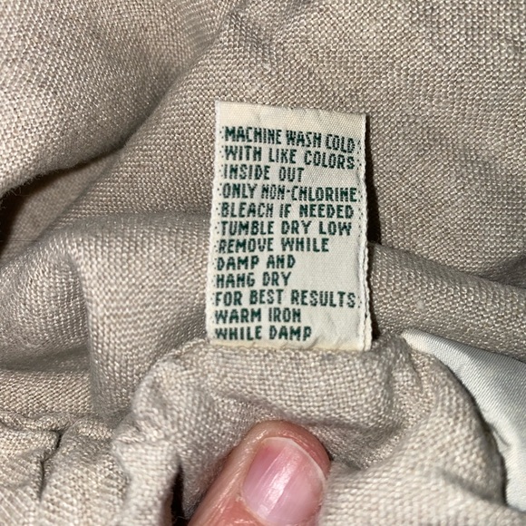 Classy LL Bean Women’s Reg Large 100% Linen Skirt Elastic Waist/Dual Side Slits - Picture 5 of 9